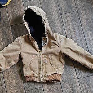 Carhartt Brown Hooded Work Jacket for Kids